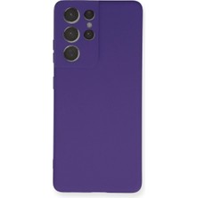 Selfbuysell Samsung Galaxy S21 Ultra Kılıf Nano Içi Kadife Silikon - Mor