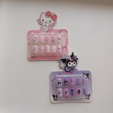 Masal Gurumi HELLO KITTY KIZ ÇOCUK TAKMA TIRNAK + KUROMİ (KURUMİ) KIZ ÇOCUK TAKMA TIRNAK