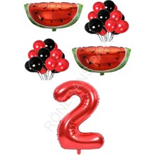 Rönesans Parti Kırmızı Karpuz Temalı Doğum Günü Parti Seti Yaş-2