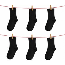 🤍 Solde Unisex 6 Çift Siyahcrew Spor Çorap Ribana Detay 🧦