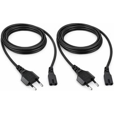 Koodmax 2 Adet -  Sony Ps4 Ps5 Ps3 Ps2 Xbox One S x Uyumlu Power Güç Elektrik Kablosu - 1.5 Metre