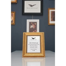 Raven Art Studio Madame A5-15X21CM Antik Altın Resim Fotoğraf Belge Poster Evrak Çerçevesi Korumalı Kırılmaz Pleksi Cam