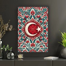 Sanat | Çini | Bayrak | Ayyıldız Temalı Dekoratif Cam Tablo