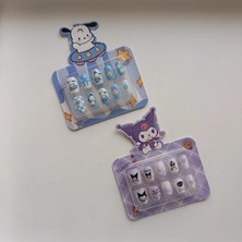 Masal Gurumi KUROMİ  / POCHACCO Kurumi Temalı Karakterli Çocuk Takma Tırnak Seti Iki Takım (Kız Çocuk Hediyesi)