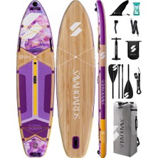 Savaboards Coral Queen 351X89X15 cm Şişme Paddle Board Sup – 225 kg Taşıma Kapasiteli, Ekstra Geniş ve Maksimum Dengeli Aile Touring Set