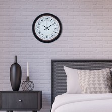 Akıllı Durak Siyah Motifli 36 cm Duvar Saati