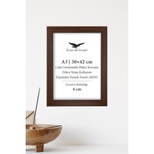 Raven Art Studio Modern A3-30X42CM Kahverengi Korumalı Kırılmaz Pleksi Cam Resim Fotoğraf Belge Poster Evrak Çerçevesi