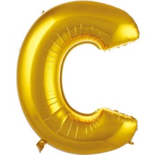 Rönesans Parti Büyük Boy Gold Renk 100 cm C Harfi Folyo Balon