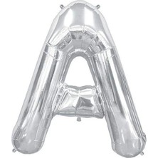 Rönesans Parti Büyük Boy Gümüş Renk 100 cm A Harfi Folyo Balon