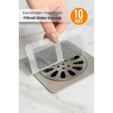 Orvila 10 Adet Kendinden Yapışkanlı  Filtreli Gider Önleyici Kapak Tıkanıklık Önleyici Gider Süzgeci