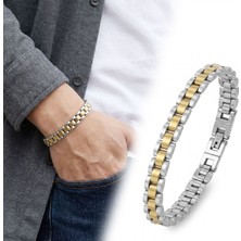 Fm Premium İki Renkli Altın - Gümüş Çelik Bileklik 31831G1D2M 💎
