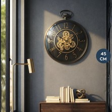 Homing Eskitme Detaylı Lumo 45 cm Büyük Boy Duvar Saati