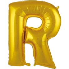 İstoç Parti Büyük Boy Gold Renk 100 cm R Harfi Folyo Balon