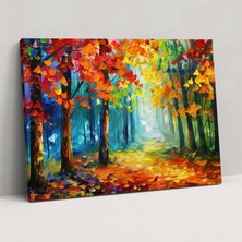Popcas Büyülü Orman Kanvas Tablo Sanatı Leonid Afremov