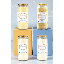 Soul Kitchen Organik Rüşeym + İnce Buğday İrmiği + Pirinç Unu + Tam Yulaf Unu - 4'lü Cam Set