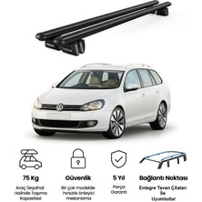 Today Auto Pençe Volkswagen Golf (2009-2013) Uyumlu Siyah Ara Atkı Port Bagaj Tavan Barı