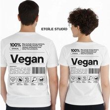 Etoile Studio Vegan Baskılı Unisex %100 Pamuklu Oversize Grafik Baskılı Bisiklet Yaka Tişört