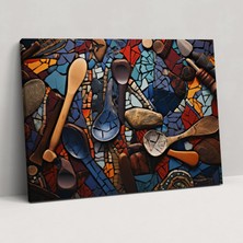 Popcas Orta Taş Devri Duvar Sanatı Mozaik Desenli Seramikler El Işi Duvar Sanatı