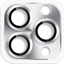  iPhone 16 Pro Max Pers Alüminyum Kamera Lens - Gümüş Nemere
