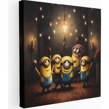 Popcas Neşeli Minyonlar Kanvas Tablo Dekoratif Tablo / Duvar Sanatı