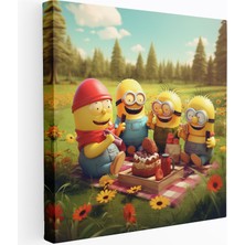 Popcas Renkli Çizgi Film Kanvas Tablo Minyonlar Ev Dekorasyonu