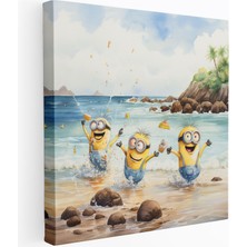 Popcas Minyonlar Suluboya Tablo Kanvas Duvar Sanatı / Dekoratif Duvar Tablosu