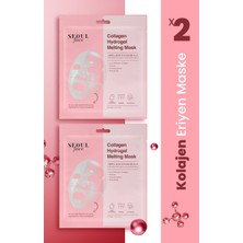 Dermal Kolajen Hydrojel Şeffaflaşan Kore Yüz Maskesi Nemlendirici Besleyici Eriyen Maske 34g 2 Adet