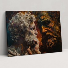 Popcas Rönesans Figürleri Kanvas Tablo Michelangelo Duvar Sanatı