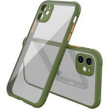  iPhone 12 Mini Kılıf Miami Şeffaf Silikon - Koyu Yeşil Nemere