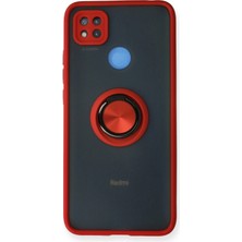  Xiaomi Redmi 9c Kılıf Montreal Yüzüklü Silikon Kapak - Kırmızı Nemere
