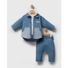 Queen Kids  Erkek Bebek Enjoy The Rıde 3'lü Takım Mavi