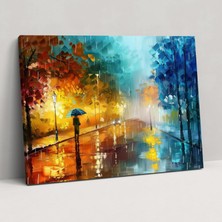 Popcas Yağmurlu Sokak Leonid Afremov Kanvas Tablo Ev Dekorasyonu