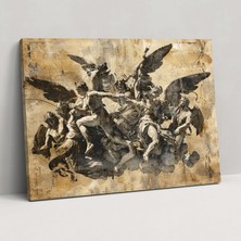 Popcas Michelangelo Melekler ve Şeytanlar Kanvas Tablo Duvar Dekorasyonu