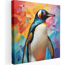 Popcas Geometrik Penguen Tablosu Aborjin Duvar Dekorasyonu