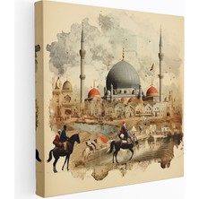 Popcas Vintage Osmanlı Imparatorluğu Kanvas Tablo Detaylı Hat Sanatı ile Ev Dekorasyonu