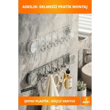 Letsii Şeffaf Güçlü Vantuzlu Askılık Çoklu Kanca