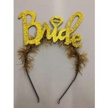 Akinco Altın Renk Bekarlığa Veda Italik Yazı Alyanslı Bride Taç