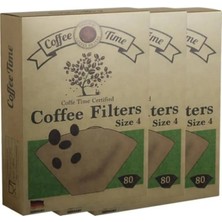 Vestron Coffee Time Filtre Kahve Kağıdı 1/4 80'li 3 Paket 240 Adet Doğal Kahverengi Natural
