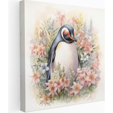Popcas Botanik Penguen Cenneti Penguen Duvar Sanatı Bol Çiçekli Desen