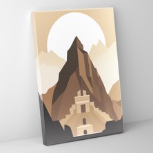 Popcas Inka Medeniyeti Duvar Sanatı Minimalist Illüstrasyon Kanvas Tablo