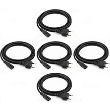 Koodmax 5 Adet -  Sony Ps4 Ps5 Ps3 Ps2 Xbox One S x Uyumlu Power Güç Elektrik Kablosu - 1.5 Metre