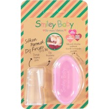 Smiley Baby 0-3 Ay Silikon Parmak Diş Fırçası - Pembe, Çift Yönlü Kullanım ve Tam Koruma