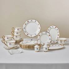 Karaca Royal Bone Diana 32 Parça 6 Kişilik Kahvaltı Takımı Gold