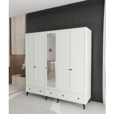 T&B Irmak 5 Kapaklı Çekmeceli Gardırop - Tamamı Mdf