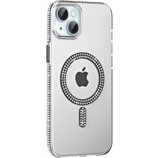  Apple iPhone 14 Move Taşlı Magsafe Kapak - Siyah Nemere