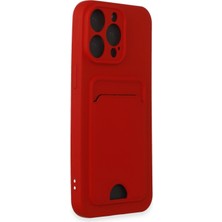 iPhone 14 Pro Max Kılıf Kelvin Kartvizitli Silikon - Kırmızı Nemere