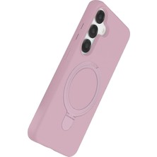 Samsung Galaxy S25 Regal Magsafe Standlı Kapak - Açık Pembe Nemere
