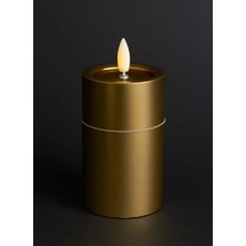 Niyet Gold Kütük Pilli LED Mum - 15 cm - Günışığı - Kış Bahçesi - Dekorasyon