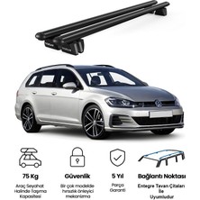 Today Auto Pençe Volkswagen Golf Alltrack (2015 ve Sonrası) Uyumlu Siyah Ara Atkı Port Bagaj Tavan Barı