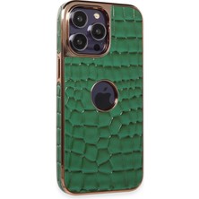  iPhone 14 Pro Kılıf Snake Kapak - Koyu Yeşil Nemere